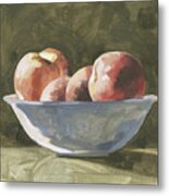 Bowl Of Peaches I Metal Print