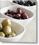 Bowls Of Olives Metal Print