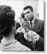 Boxer Muhammad Ali Meeting With Press Metal Print