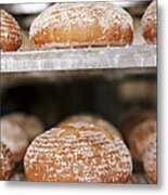 Bread In Oven, Close-up Metal Print