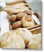 Breads For Sale On Table Metal Print