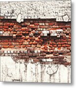Brick Wall Falling Apart Metal Print