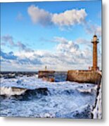 Bright Winter Day At Whitby, North Yorkshire Metal Print