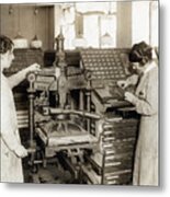 British Women Setting Type Metal Print