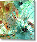 Brown And Teal Abstract Art - Give And Take - Sharon Cummings Metal Print
