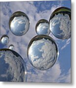 Bubbles And Clouds In Sky Metal Print