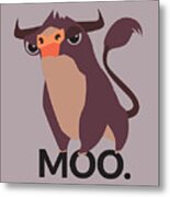 Bull Illustration - Moo Metal Print