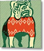 Bulldog Wearing A Sweater Metal Poster