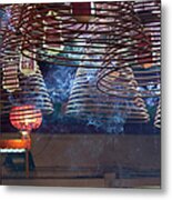 Burning Incense Coils, Hong Kong Metal Print