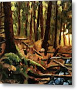 Bushcraft Solo Wilderness Painting Metal Print