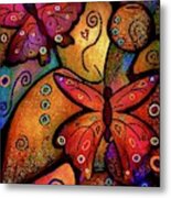 Butterfly Whimsy Colorful Abstract Art Metal Print