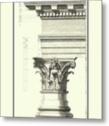 B&w Column And Cornice I Metal Print