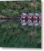 Cabins On Sognefjord Metal Print