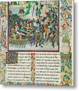 Caesar Landing In England. From Andquot,illuminated By Loyset Liedet, Around 1454-1460 Ms 5088. Metal Print