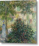 Camille Monet -1847-1879- In The Garden At Argenteuil. Metal Print