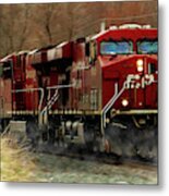 Canadian Pacific Train Painting Metal Print