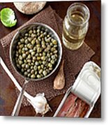Capers, Anchovies, Garlic, Oil Metal Print