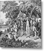 Captain Cook Claims Botany Bay, New Metal Print