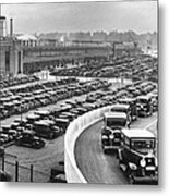 Cars Fill The Parking Lot During Metal Print