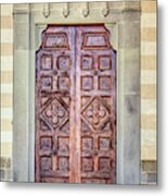 Carved Door Of Cortona Metal Print