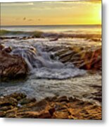 Cascading Sunset At Crystal Cove Metal Print