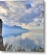 Castle On Lake Geneva Metal Print