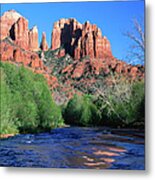 Cathedral Rock Above Oak Creek At Red Metal Print