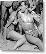 Caught In The Crush At Coney Island Metal Print