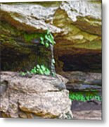 Caves In A Cliff Metal Print