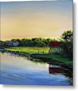 Centerville River Boathouse, Late Afternoon Metal Print