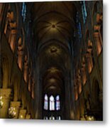 Central Nave Of Notre Dame De Paris Before The Fire Of 2019 Metal Print
