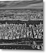 Central Park Nyc Aerial Bw Metal Print