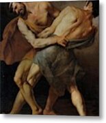 Cesare Fracanzano / 'two Wrestlers Or Hercules And Antaeus -?-', 1637, Italian School. Anteo. Metal Print