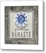 Chakras Yoga Tile Namaste V3 Metal Print