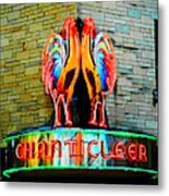 Chanticleer Neon Roosters Ithaca New York Metal Print