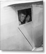 Charles Lindbergh Waving From Airplane Metal Print