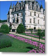 Chateau De Chenonceau With Catherine De Metal Print