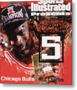 Chicago Bulls Michael Jordan, 1997 Nba Champions Sports Illustrated Cover Metal Print