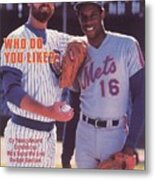 Chicago Cubs Rick Sutcliffe And New York Mets Dwight Gooden Sports Illustrated Cover Metal Print