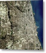 Chicago From Space Metal Print