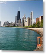 Chicago Skyline From Gold Coast Metal Print