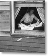 Child With Polio Sitting In Window Metal Print