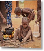 Children Of Himba Tribe Metal Print