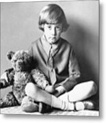 Christopher Robin Milne With His Teddy Metal Print
