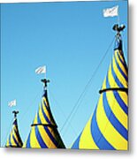 Circus Tents Against Blue Sky Metal Print