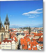 Cityscape Of Old Town Square In Prague Metal Print