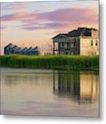 Claimed By The Lake - Farm Home South Of Churchs Ferry Nd Flooded By Rising Devils Lake Metal Print