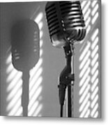 Classic Shure Microphone, Bw Metal Print