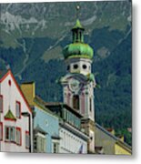 Clock Tower Of Innsbruck Metal Print