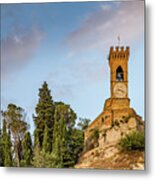 Clock Tower Of Medieval Village Metal Print